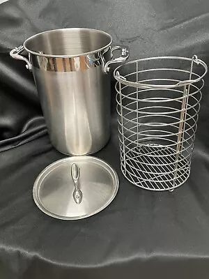 All-Clad Stainless Steel Asparagus Vegetable Steamer Tall Pot With Basket + Lid • $40