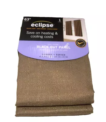 NEW Eclipse Blackout Panel Curtain 42  W X 63  L ONE PANEL Samara/Toffee • $14.97