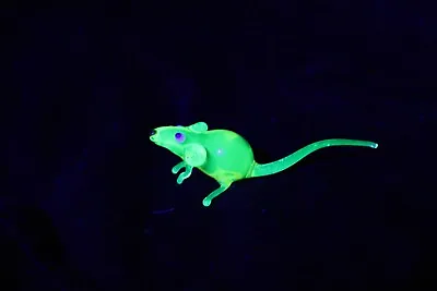 Uranium Glass Rat Uranium Vaseline Glass Figurine Rat Glass UV Mouse Glass • £31.12