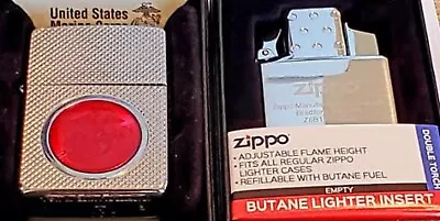 Zippo Lighter USMC Armor Case United States Marine Butane Insert Double Torch  • $203.83