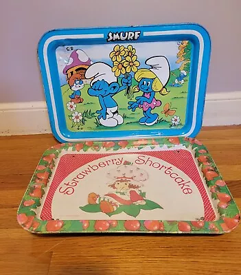 Set Of 2 Metal TV Snack Folding Tray Vintage! • $29.99