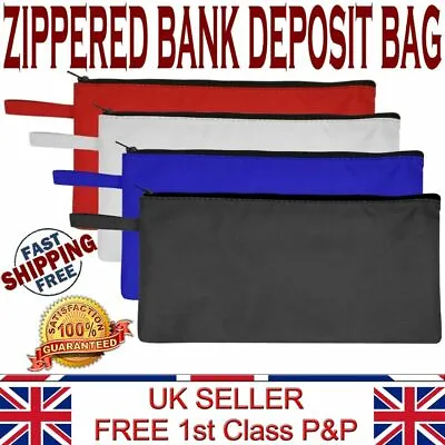 LTG Bank Deposit Cash Zip Bag Quality Multi Purpose Pouch Coin Taxi Polyester • £3.99