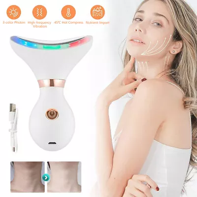 Face Massager Electric Facial LED Beauty Neck Face Lifting Anti Aging Care Women • £9.99