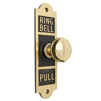 £49.95 • Buy Victorian Butlers Bell Rectangular Brass Pull Assembly Only (BH1014BPB)