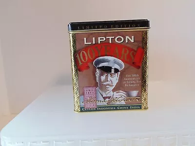 Vintage 1990 Lipton 100 Years Anniversary Metal Tea Collector's Tin. • $1