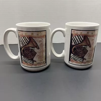 Set Of 2 Sherwood Brands Of Ri Coffee Mugs French Horn And Cello Pawtucket • $10.99