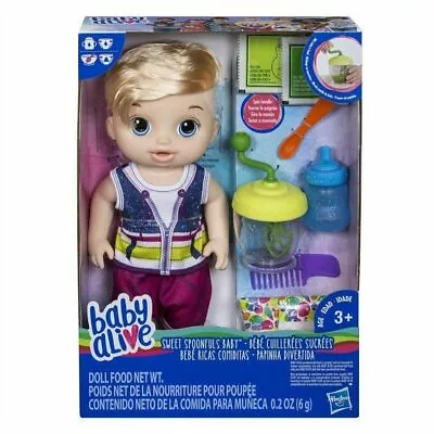 Baby Alive Sweet Spoonfuls Blonde Baby Doll Boy • $98.99