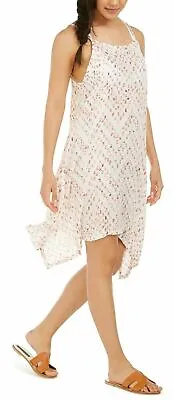 J VALDI Handkerchief Hem Dress Swimsuit Cover-Up Size S White Multi • $19.99