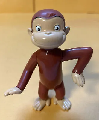 Curious George Toy Figure 4 Inch Tall Brown Monkey Movable Arms Hard Plastic • $14.90