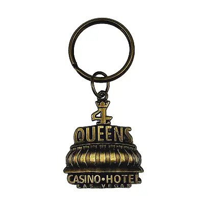 Vintage 4 Queens Casino Hotel Downtown Las Vegas Logo Advertising Metal Keychain • $4.95