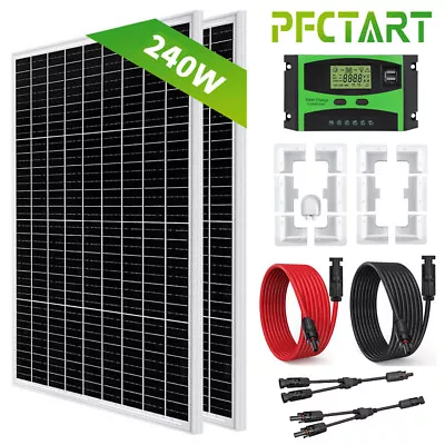 PFCTART 240W 12V Solar Panel Kit With Mounting Brackets Caravan RV Camper Van UK • £209.88