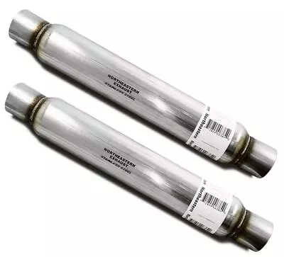 Two Stainless Steel Universal Glass Pack Muffler Resonator 1.75  ID • $68.74