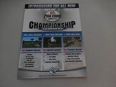 PGA TOUR GOLF CHAMPIONSHIP    Arcade Game Flyer  • $3.49