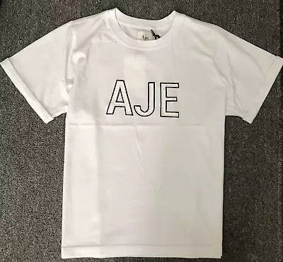 NWT Aje Women's Crafted Tee Applique Logo Rolled Cuffs Sleeve T-shirt Tops XS-M • $78.99