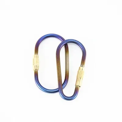 EDC Titanium Locking Carabiner D-Ring Hook For Hanging Keys Kettle Water Cup • $7.35