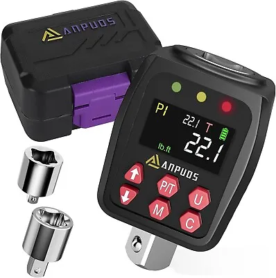 1/2  Digital Torque Wrench Tester Meter 3/8'' & 1/4'' Adapters For Bike Car • $44.89