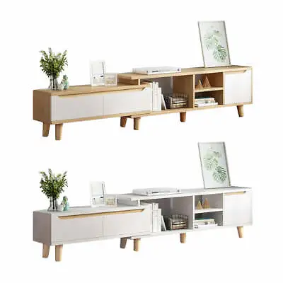 $146.99 • Buy Adjustable 200cm-230cm Modern TV Stand Cabinet Wood Entertainment Unit Shelf Sto