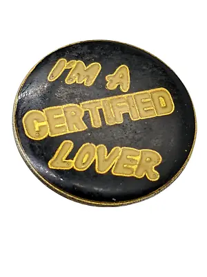 1980s Pin Tie Tac I'm A Certified Lover Funny Pin Vintage HTF Mini-Free Shipping • $9.95