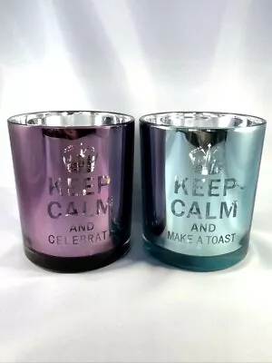 Drinking Glasses - Keep Calm And ... Purple And Teal • $19.99