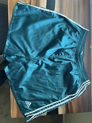 Vintage Adidas Nylon Shorts 1990 ‘s Green White - Size Large • $49.95