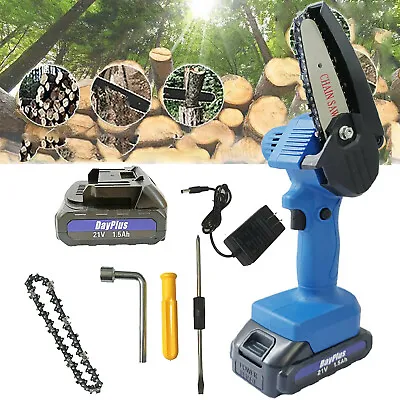 Mini Electric Cordless Chainsaw Battery Powered Chain Saw Pruning Shears Cutting • $34.32