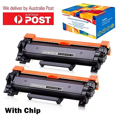 2X TN2450 W/CHIP With Chip Toner For Brother HL-L2350DW HL-L2375DW HL-L2395DW • $27.99