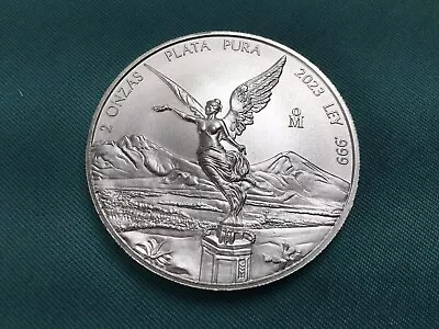 IN STOCK 2023 Mexican Libertad Onza 2 Oz Silver Uncirculated Mexico Coin • $78