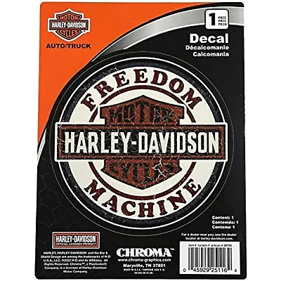 CG25116 Harley-Davidson Aged Vintage Freedom Machine Badge 5 1/4  Round Decal • $8.99