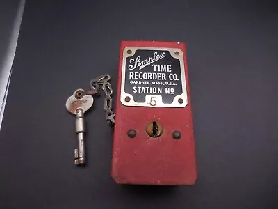 Vintage Simplex Time Recorder Co. Station Lock Box With Watchmans Key • $89.95