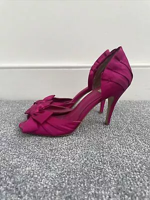 £5 • Buy Untold Cute Pink Bow Open Toe Occassion Wedding Bridesmaids Shoe Magenta Pink