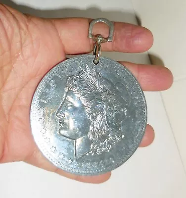 Vintage England 1884 Morgan Dollar Coin Key Chain Key Ring Big Design • $4.99