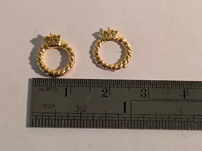 Ship Model Fittings Parts 2 Gilt Metal Wreaths Transom Hull Decor 10mm • $4.50