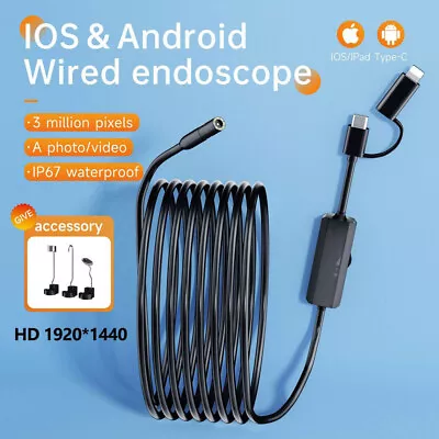 For IPhone 15 14 13 Pro Max Samsung Endoscope Inspection Camera Borescope Cable • $29.98