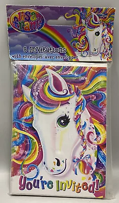 Lisa Frank Birthday Party 8 Invitations Rainbow Horse  Envelopes You’re Invited • £10.13