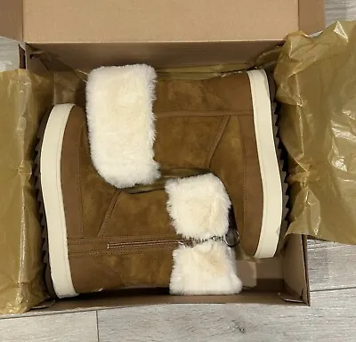 Koolaburra By UGG Suede Faux Fur Tall Boots Tynlee Chestnut Size 7 Women • $60