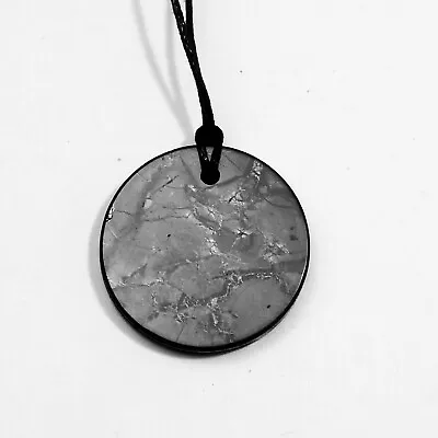 Shungite Pendant Circle 3.5cm Necklace - EMF Protection & Healing • $12.78