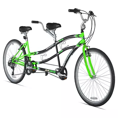 2 Person Bike Tandem Bicycle 21 Speed Dual Drive 26in Soft Seats Green And Black • $339