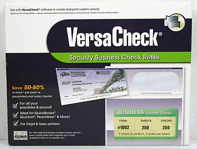 Versacheck Security Business Check Refills 250 Checks Form #1002 New • $12.99