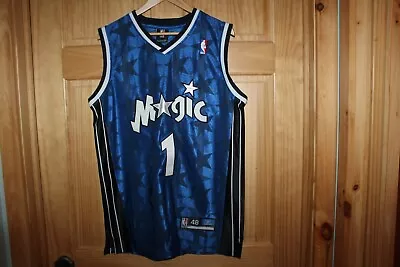 Reebok Authentic Orlando Magic Tracy McGrady # 1  Blue Star Jersey Mens 48  EUC • $89.99