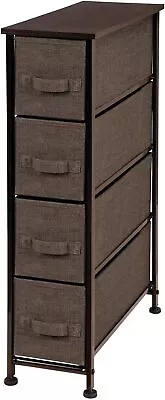 MDesign Narrow Dresser Storage Tower Stand With 4 Removable Fabric Drawers - Ste • $135.18