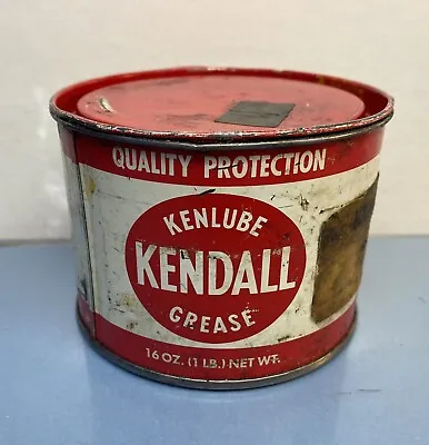 Vintage Original 1 Pound KENDALL Grease Gasoline Motor Oil Advertising Can • $15.95