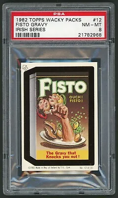 1982 / 85 Topps Wacky Packages Sticker Irish Series #12 Fisto Gravy PSA 8 • $118.89