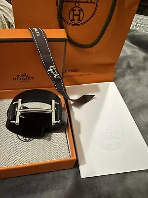 Hermes H Black Bracelet CUIR ROYAL Size T5 • $683.84