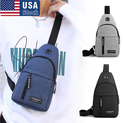 Mens Chest Pack Sling Bag Cross Body Handbag Shoulder Pack Sport Travel Backpack • $7.99