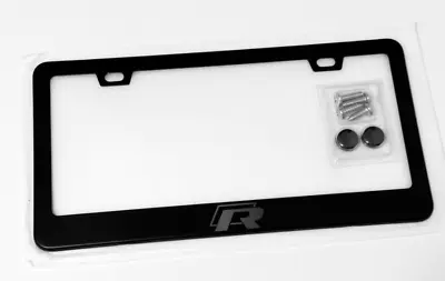 Older Style Black On Black VW GOLF R Premium Black Metal License Plate Frame • $24.99