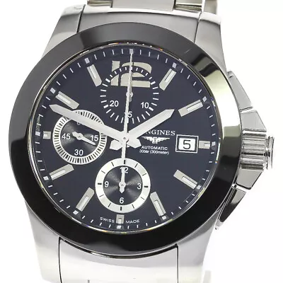 LONGINES Conquest L3.661.4 Chronograph Black Dial Automatic Men's Watch_767767 • $919.22