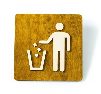Trash Bin Garbage Door Sign WC Sign Restroom Door Sign Toilet Plate Dirty • $18