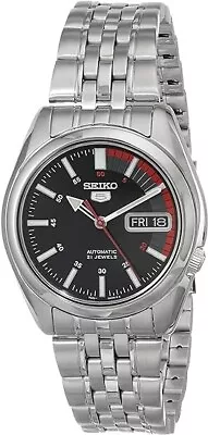 Seiko Unisex Watch Series 5 Black Dial Silver Stainless Steel Bracelet SNK375K1 • $89.99