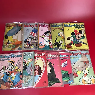 11 Issues 1939 Mickey Mouse Magazine May 1938-1939 Some Key Covers • $1450