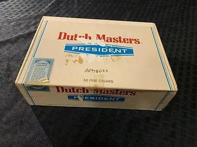 Vintage Dutch Masters President Cigar Box-holds 50 Worn • $4.19